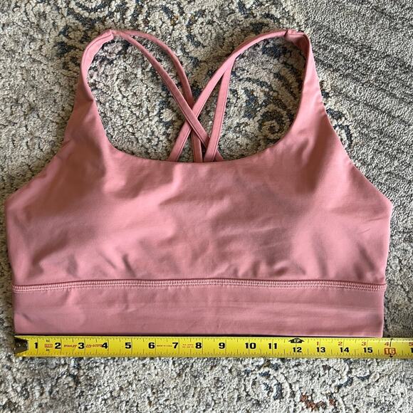 Lululemon Energy Sport Bra *Long Line Peach Pink Size 12 Pads Included - Picture 8 of 9